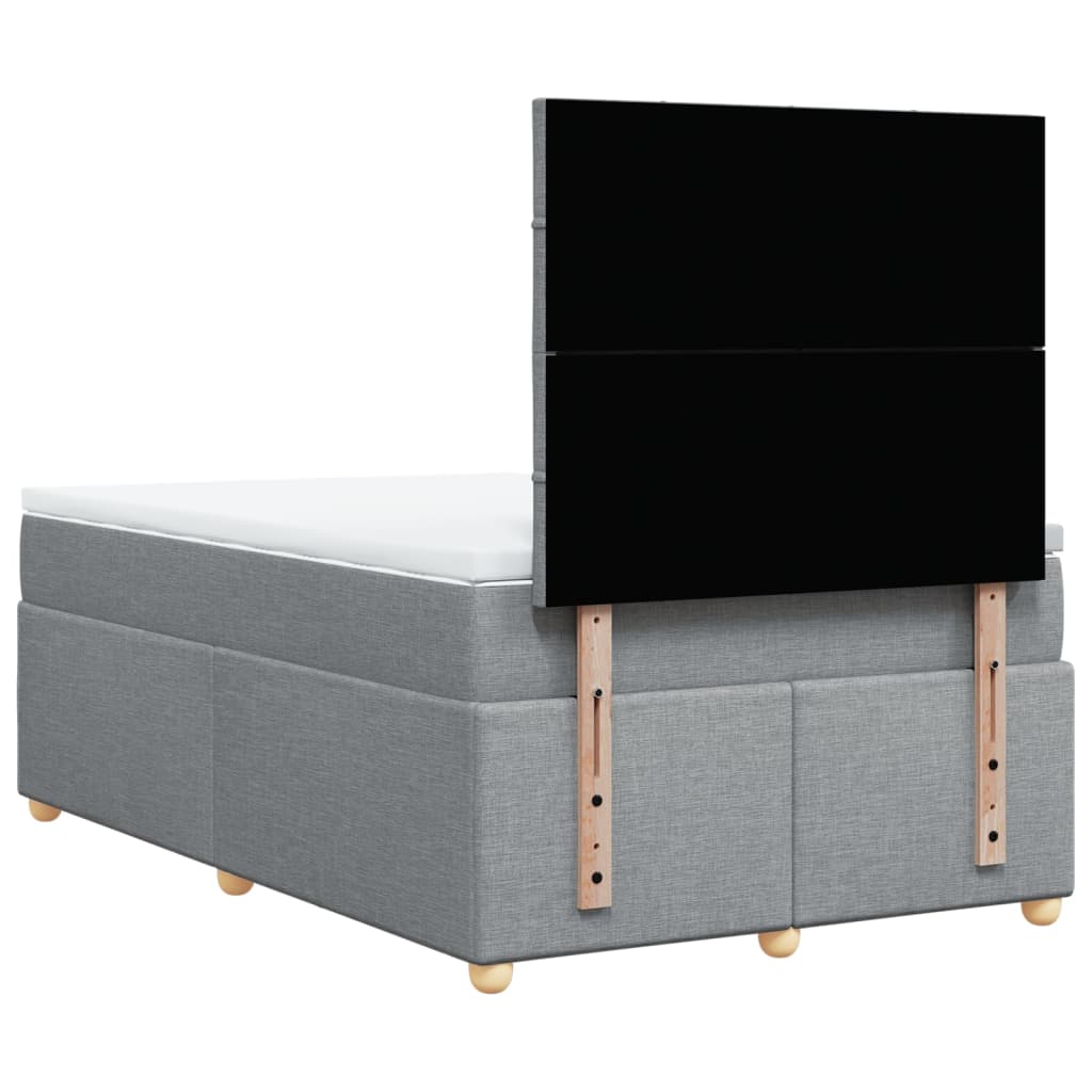 Boxspring met matras stof lichtgrijs 120x190 cm