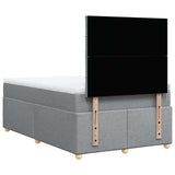 Boxspring met matras stof lichtgrijs 120x190 cm