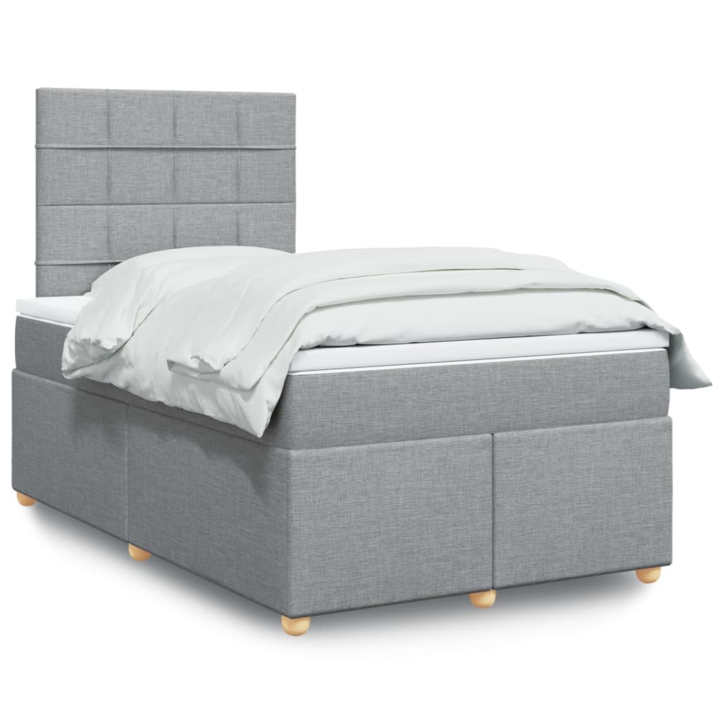 Boxspring met matras stof lichtgrijs 120x190 cm