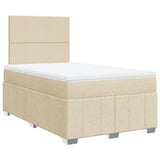 Boxspring met matras stof crèmekleurig 120x190 cm