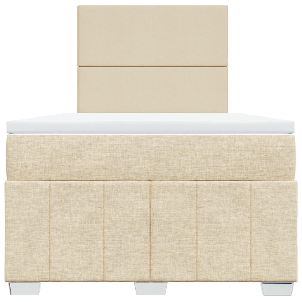 Boxspring met matras stof crèmekleurig 120x190 cm