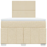 Boxspring met matras stof crèmekleurig 120x190 cm
