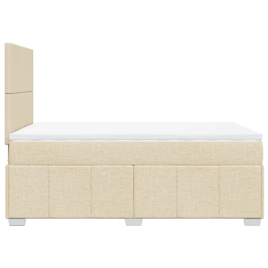 Boxspring met matras stof crèmekleurig 120x190 cm