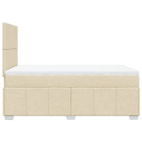 Boxspring met matras stof crèmekleurig 120x190 cm