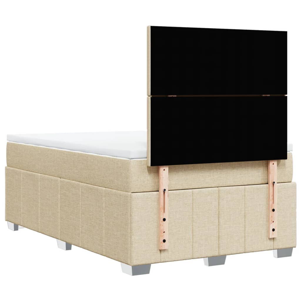 Boxspring met matras stof crèmekleurig 120x190 cm