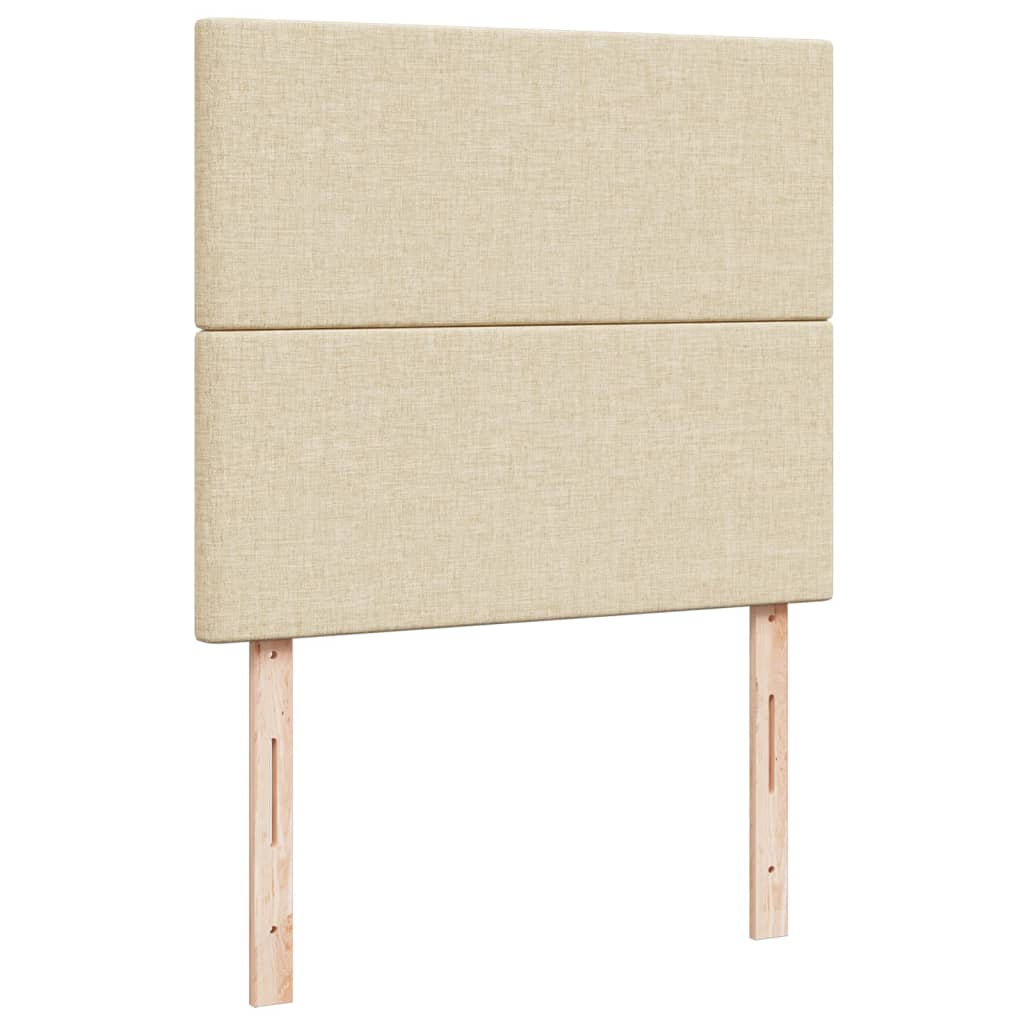 Boxspring met matras stof crèmekleurig 120x190 cm