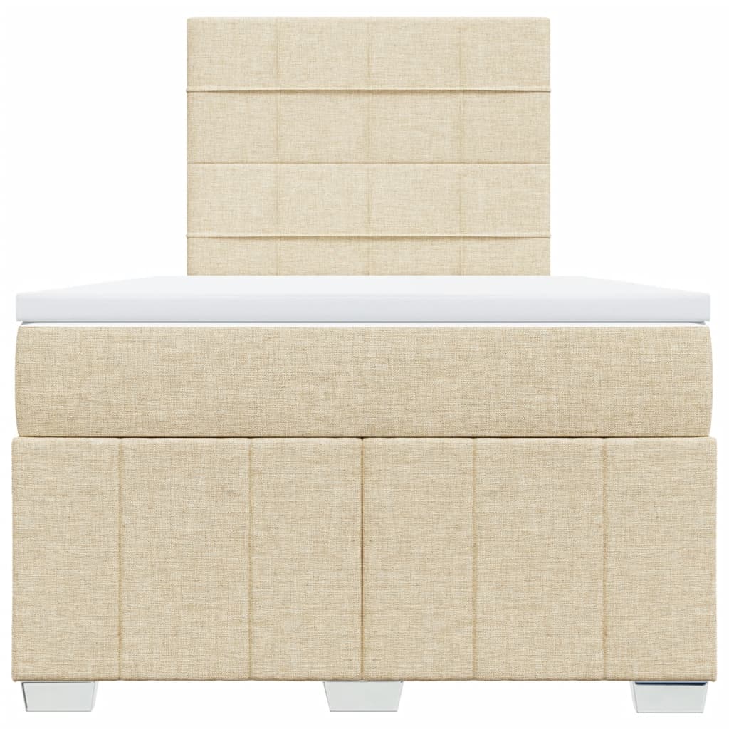 Boxspring met matras stof crèmekleurig 120x190 cm