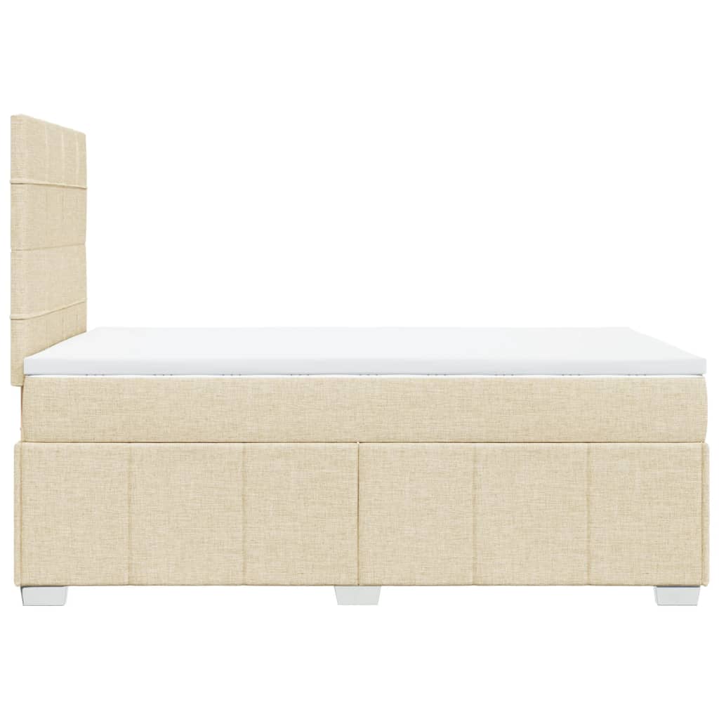 Boxspring met matras stof crèmekleurig 120x190 cm