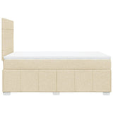 Boxspring met matras stof crèmekleurig 120x190 cm