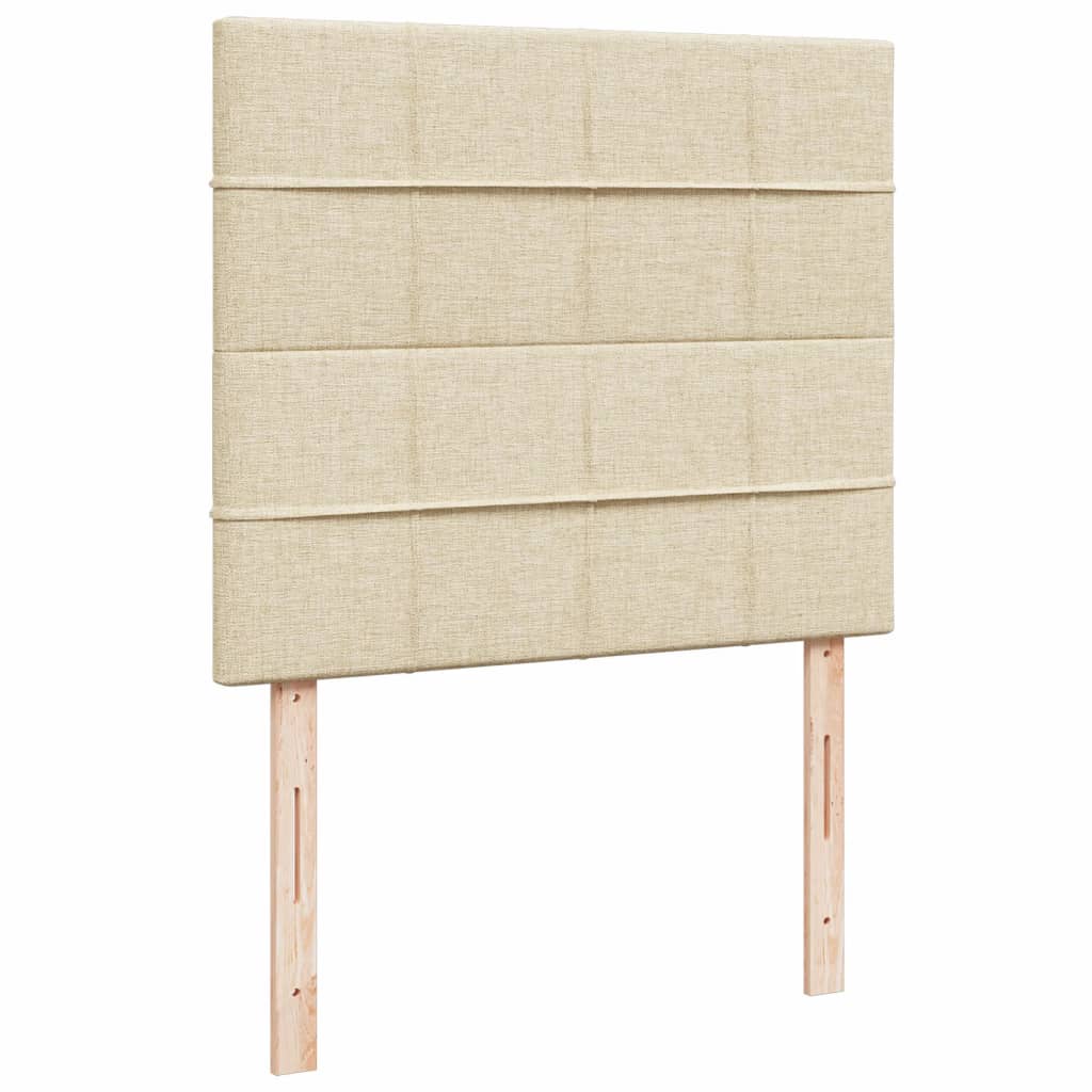 Boxspring met matras stof crèmekleurig 120x190 cm