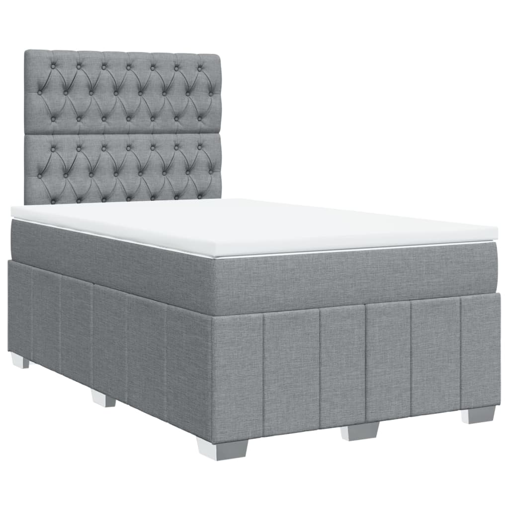 Boxspring met matras stof lichtgrijs 120x190 cm