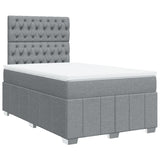 Boxspring met matras stof lichtgrijs 120x190 cm