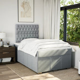Boxspring met matras stof lichtgrijs 120x190 cm