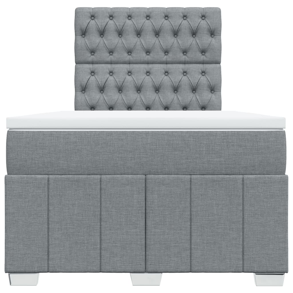 Boxspring met matras stof lichtgrijs 120x190 cm
