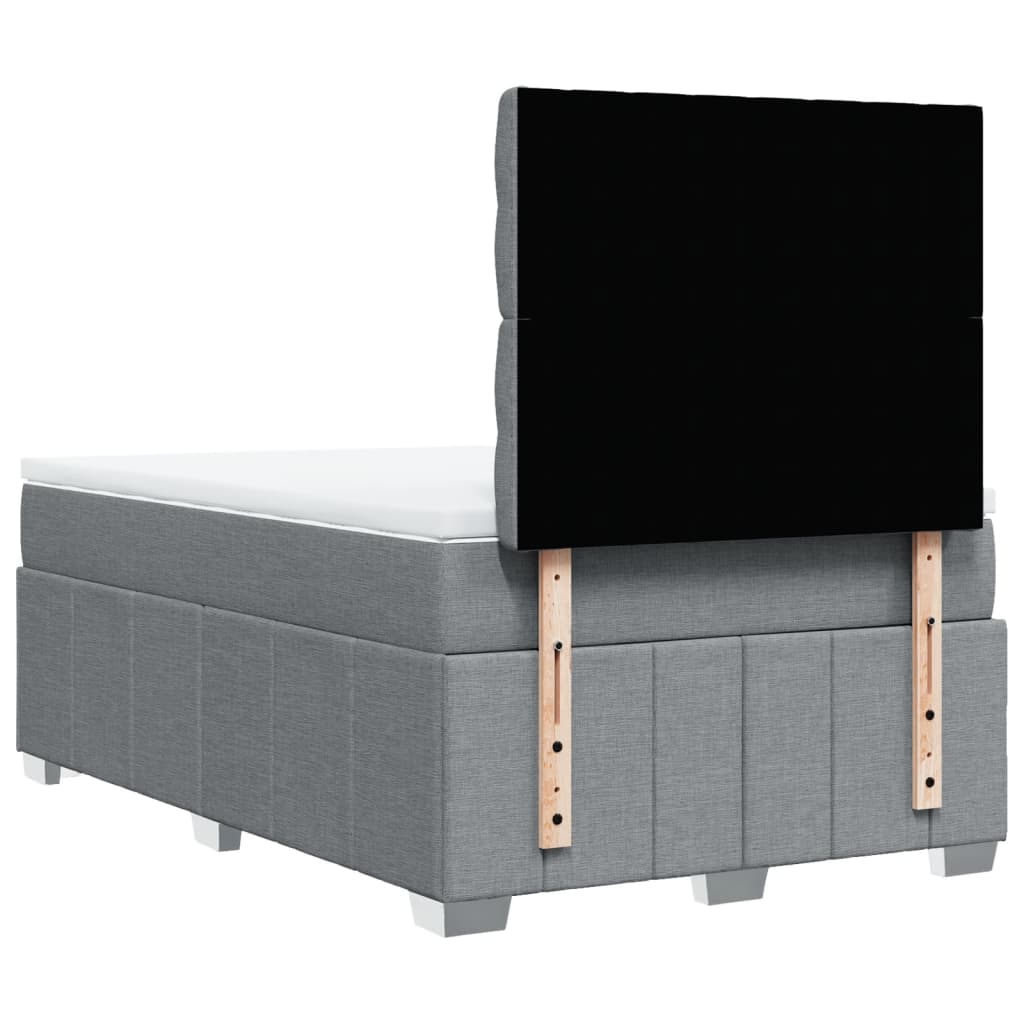 Boxspring met matras stof lichtgrijs 120x190 cm