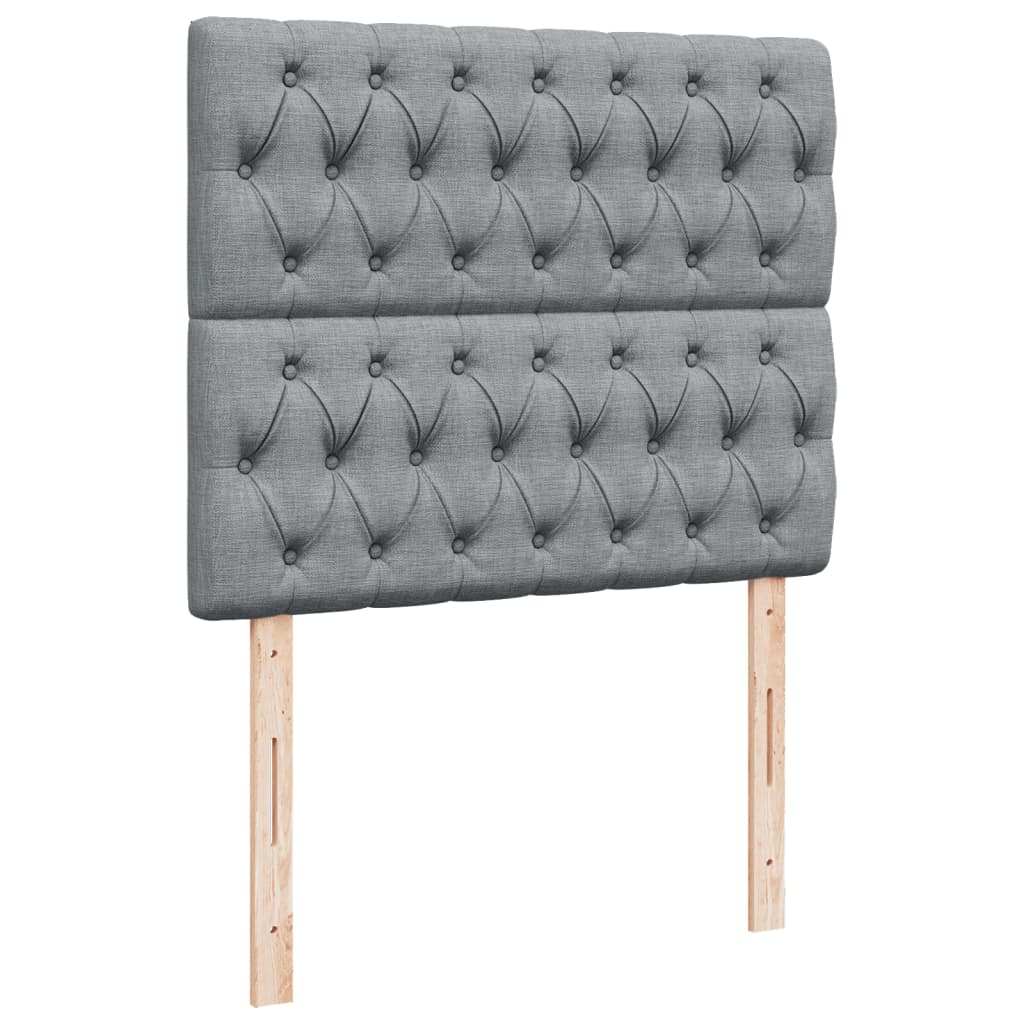 Boxspring met matras stof lichtgrijs 120x190 cm