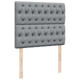 Boxspring met matras stof lichtgrijs 120x190 cm