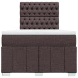 Boxspring met matras stof donkerbruin 120x190 cm