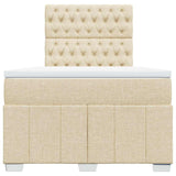 Boxspring met matras stof crèmekleurig 120x190 cm