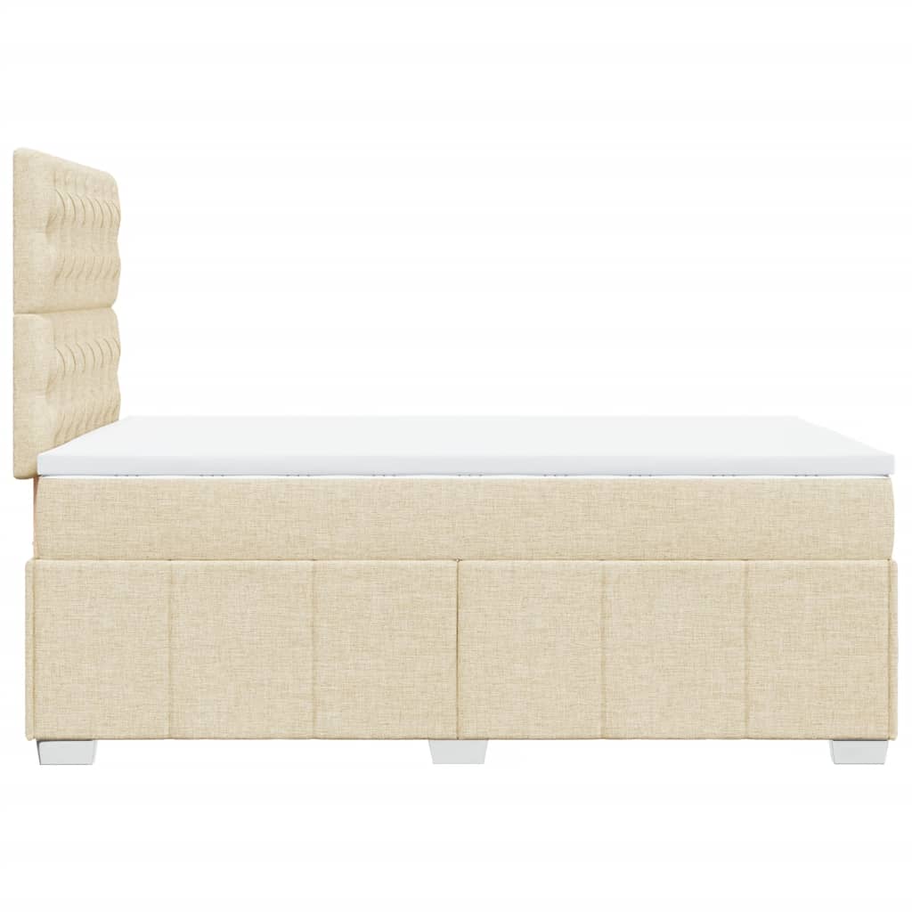 Boxspring met matras stof crèmekleurig 120x190 cm