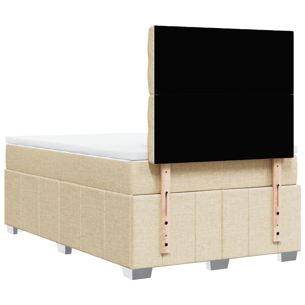 Boxspring met matras stof crèmekleurig 120x190 cm