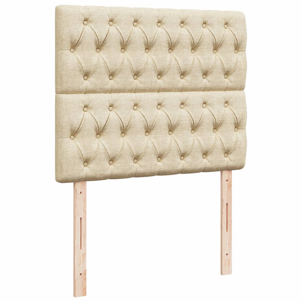 Boxspring met matras stof crèmekleurig 120x190 cm