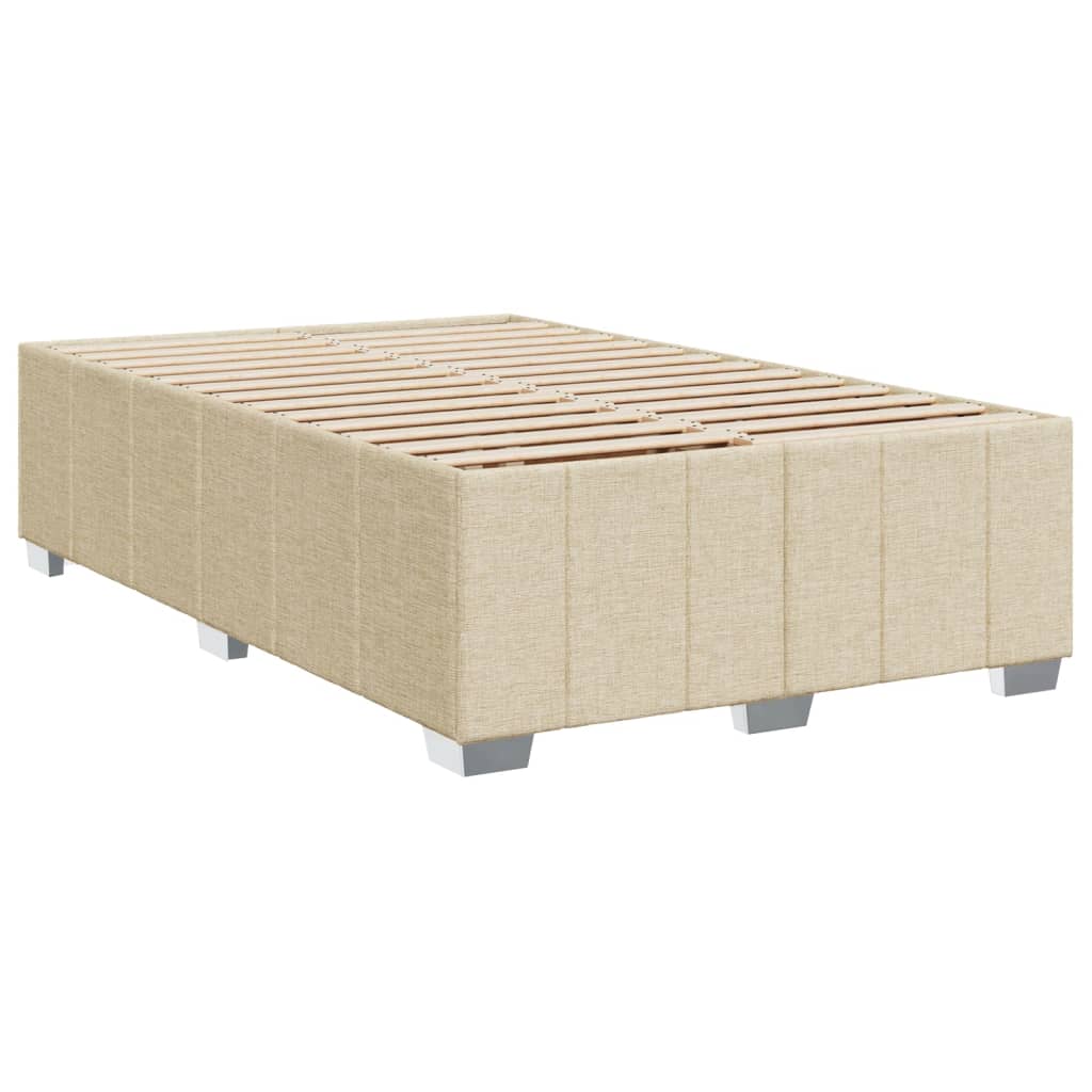 Boxspring met matras stof crèmekleurig 120x190 cm