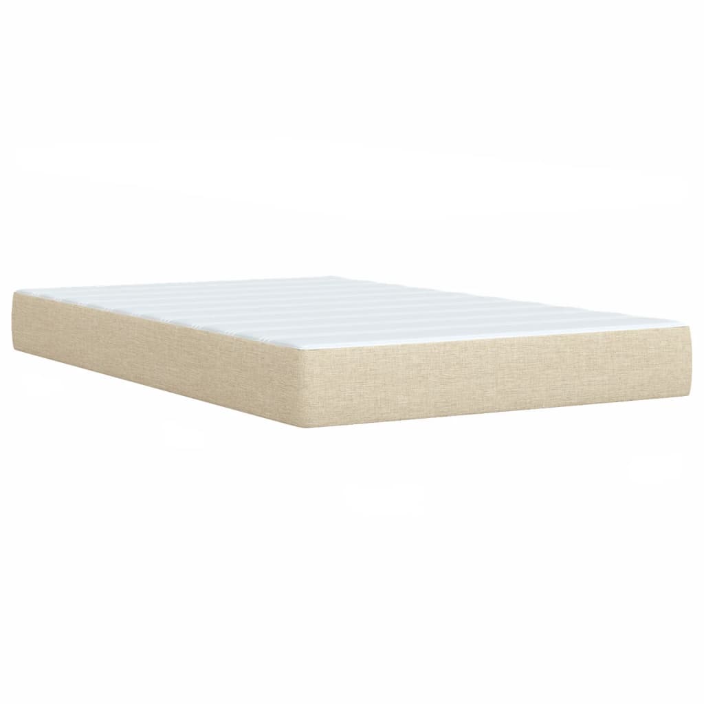Boxspring met matras stof crèmekleurig 120x190 cm