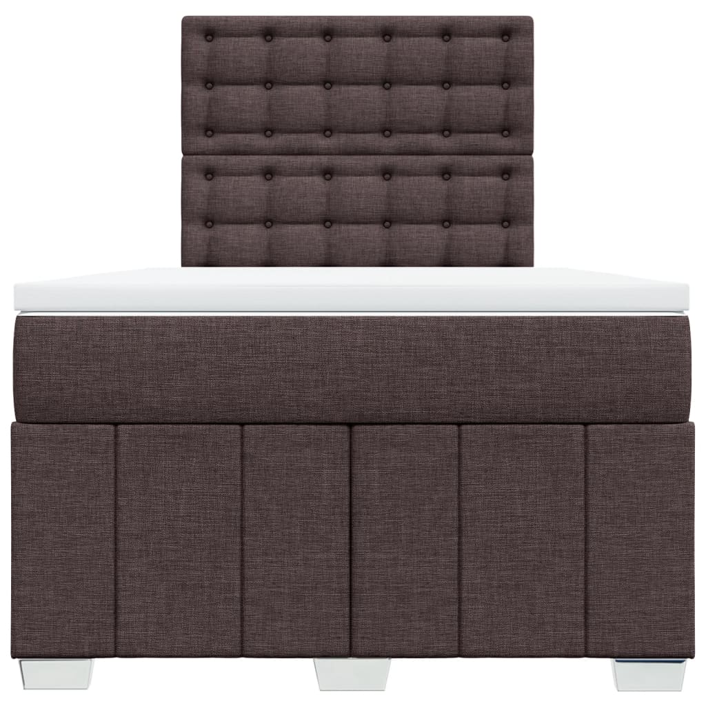 Boxspring met matras stof donkerbruin 120x190 cm
