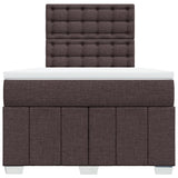 Boxspring met matras stof donkerbruin 120x190 cm