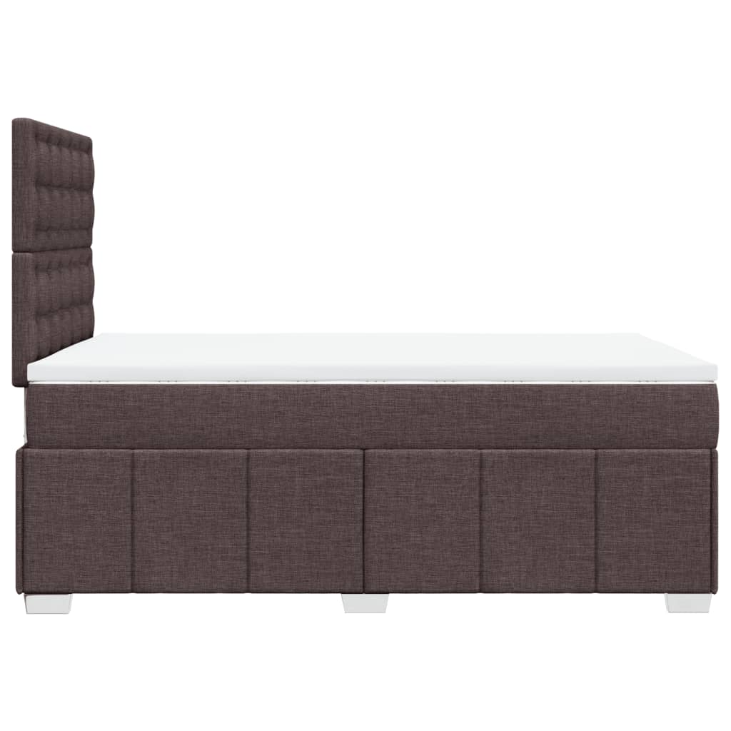 Boxspring met matras stof donkerbruin 120x190 cm