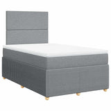 Boxspring met matras stof lichtgrijs 120x190 cm