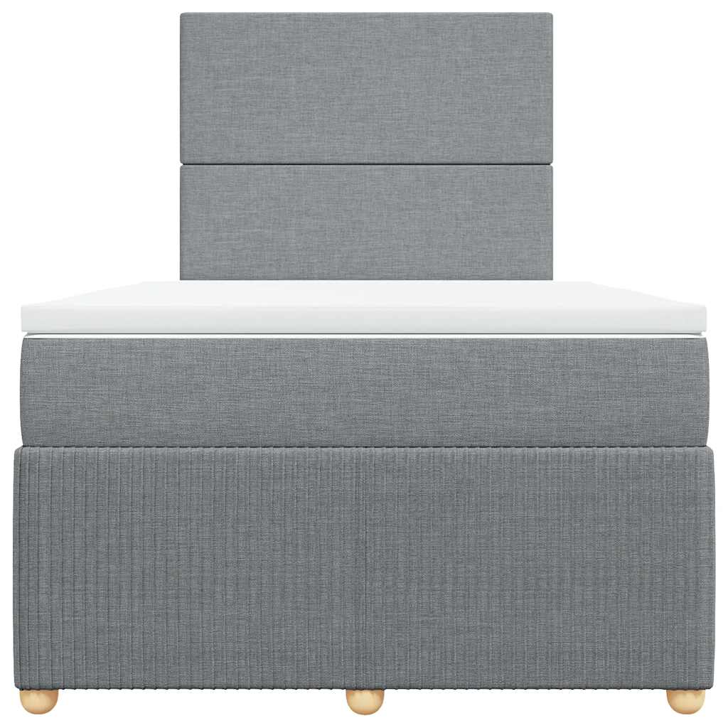 Boxspring met matras stof lichtgrijs 120x190 cm