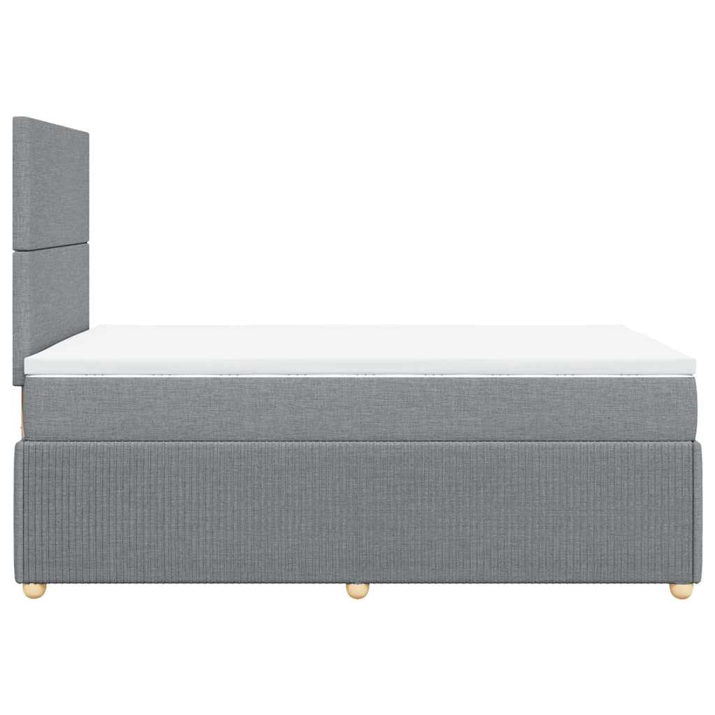 Boxspring met matras stof lichtgrijs 120x190 cm