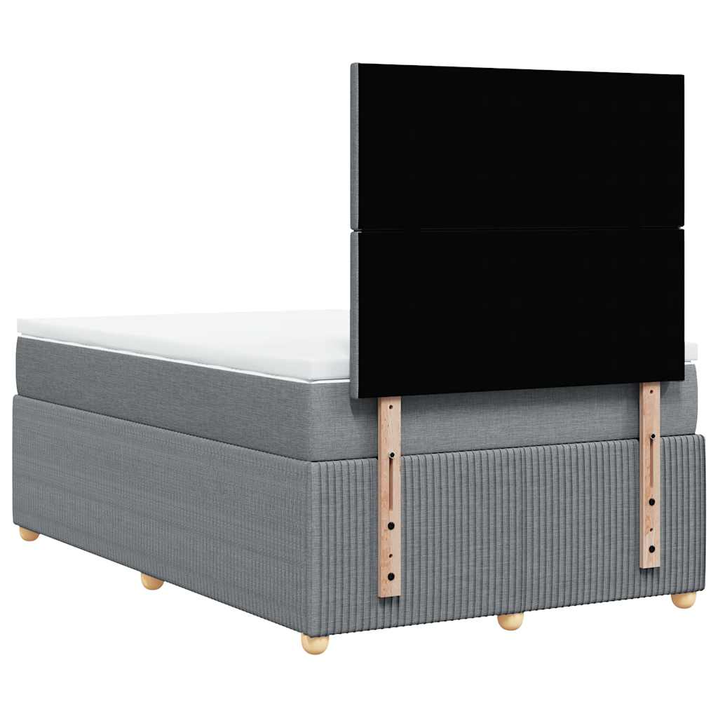 Boxspring met matras stof lichtgrijs 120x190 cm