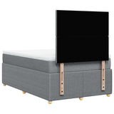 Boxspring met matras stof lichtgrijs 120x190 cm