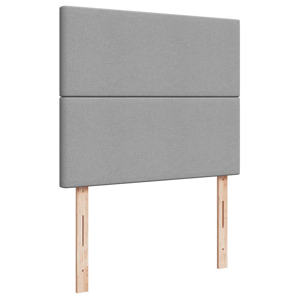 Boxspring met matras stof lichtgrijs 120x190 cm