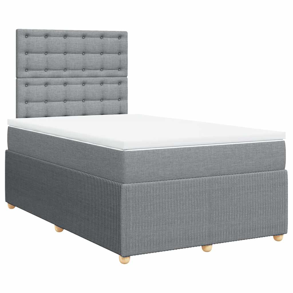 Boxspring met matras stof lichtgrijs 120x190 cm