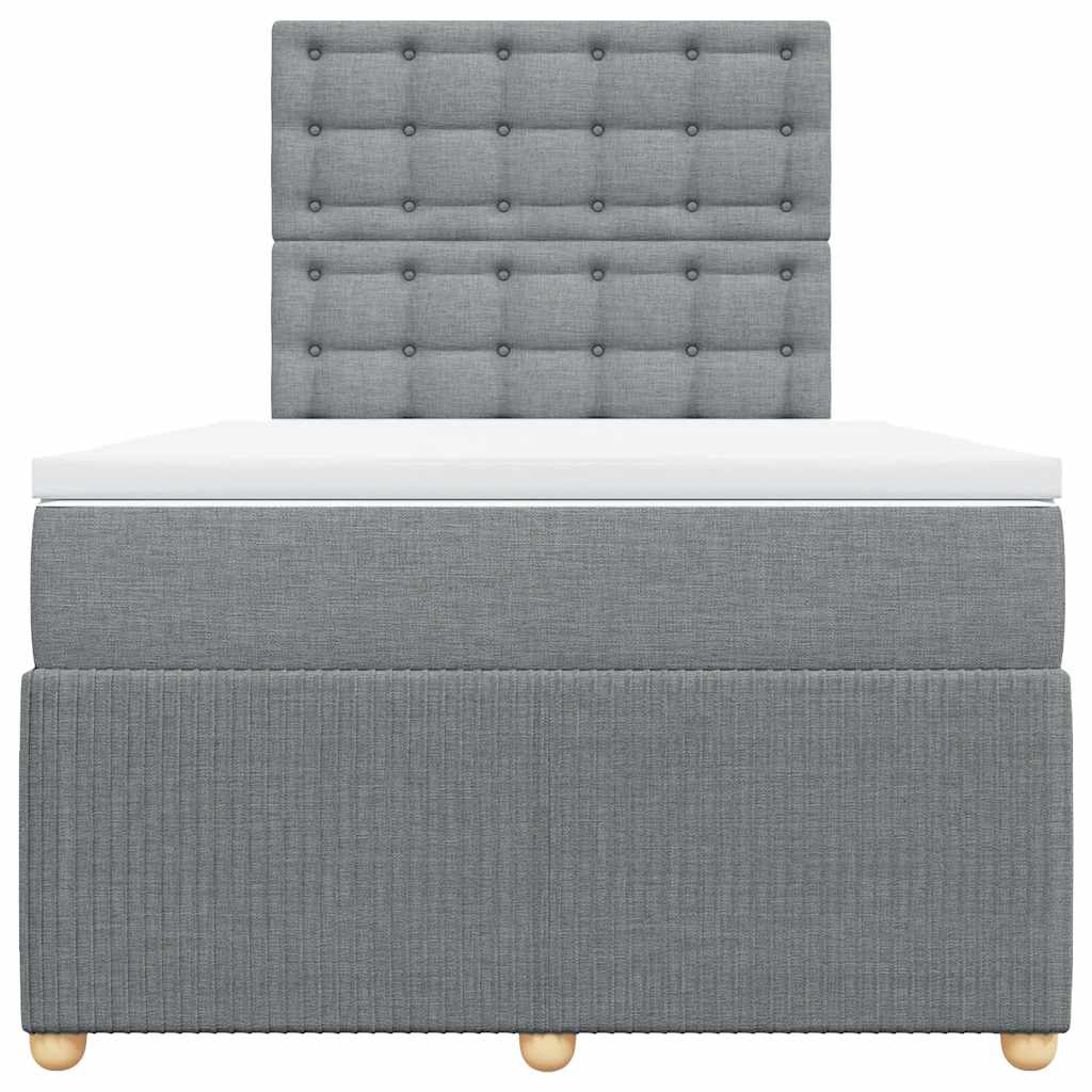Boxspring met matras stof lichtgrijs 120x190 cm