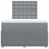Boxspring met matras stof lichtgrijs 120x190 cm