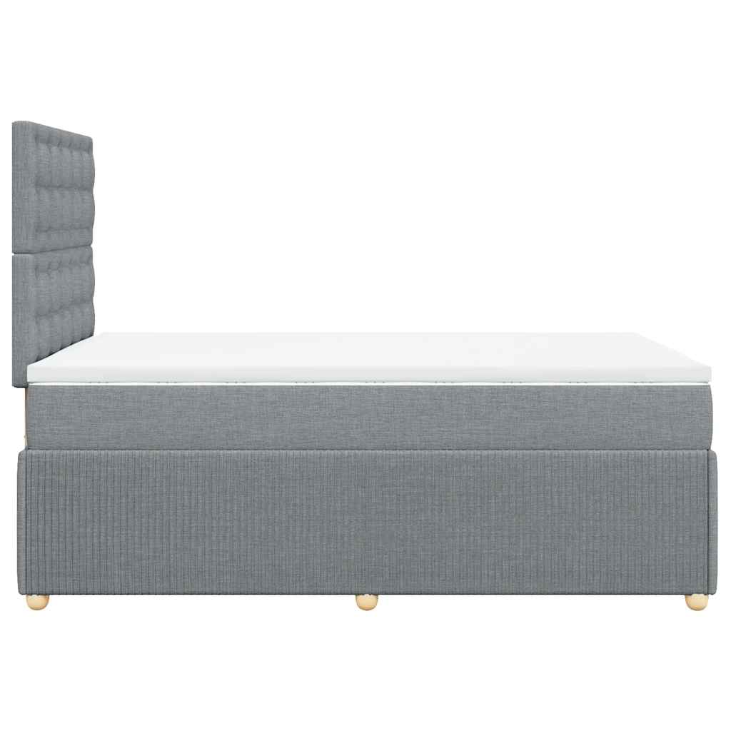 Boxspring met matras stof lichtgrijs 120x190 cm