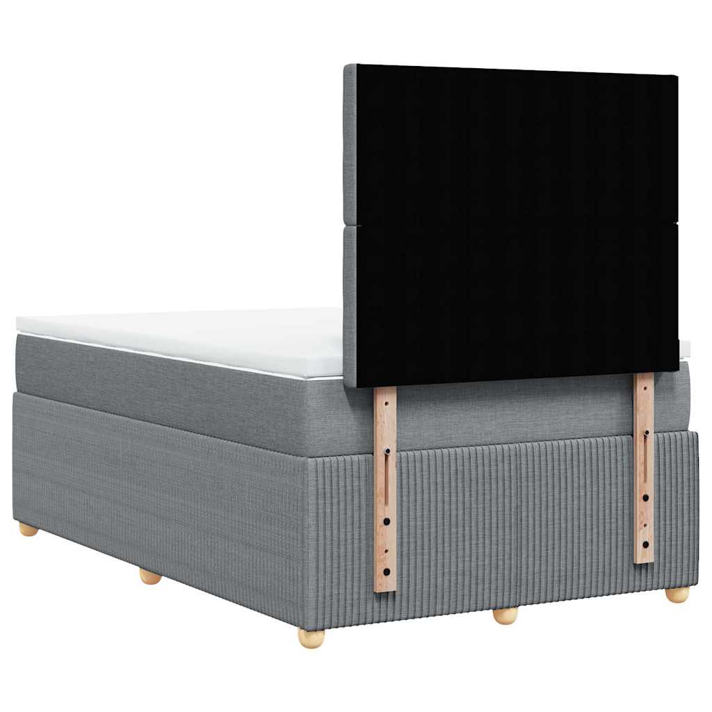 Boxspring met matras stof lichtgrijs 120x190 cm