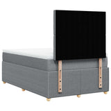 Boxspring met matras stof lichtgrijs 120x190 cm