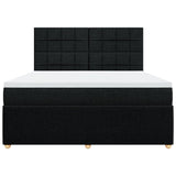 Boxspring met matras stof zwart 180x200 cm - AllerleiShop