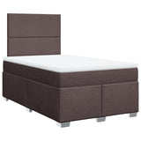 Boxspring met matras stof donkerbruin 120x190 cm
