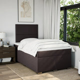 Boxspring met matras stof donkerbruin 120x190 cm