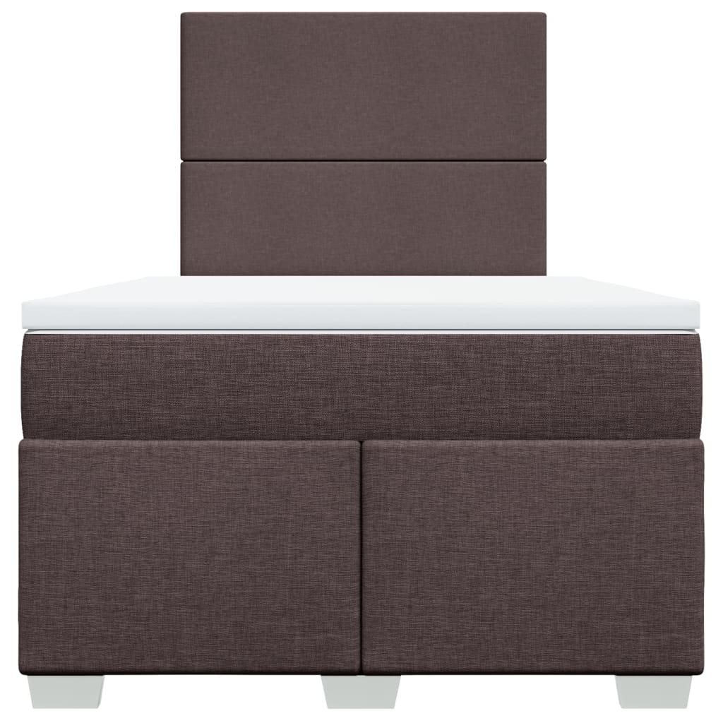 Boxspring met matras stof donkerbruin 120x190 cm