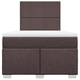 Boxspring met matras stof donkerbruin 120x190 cm
