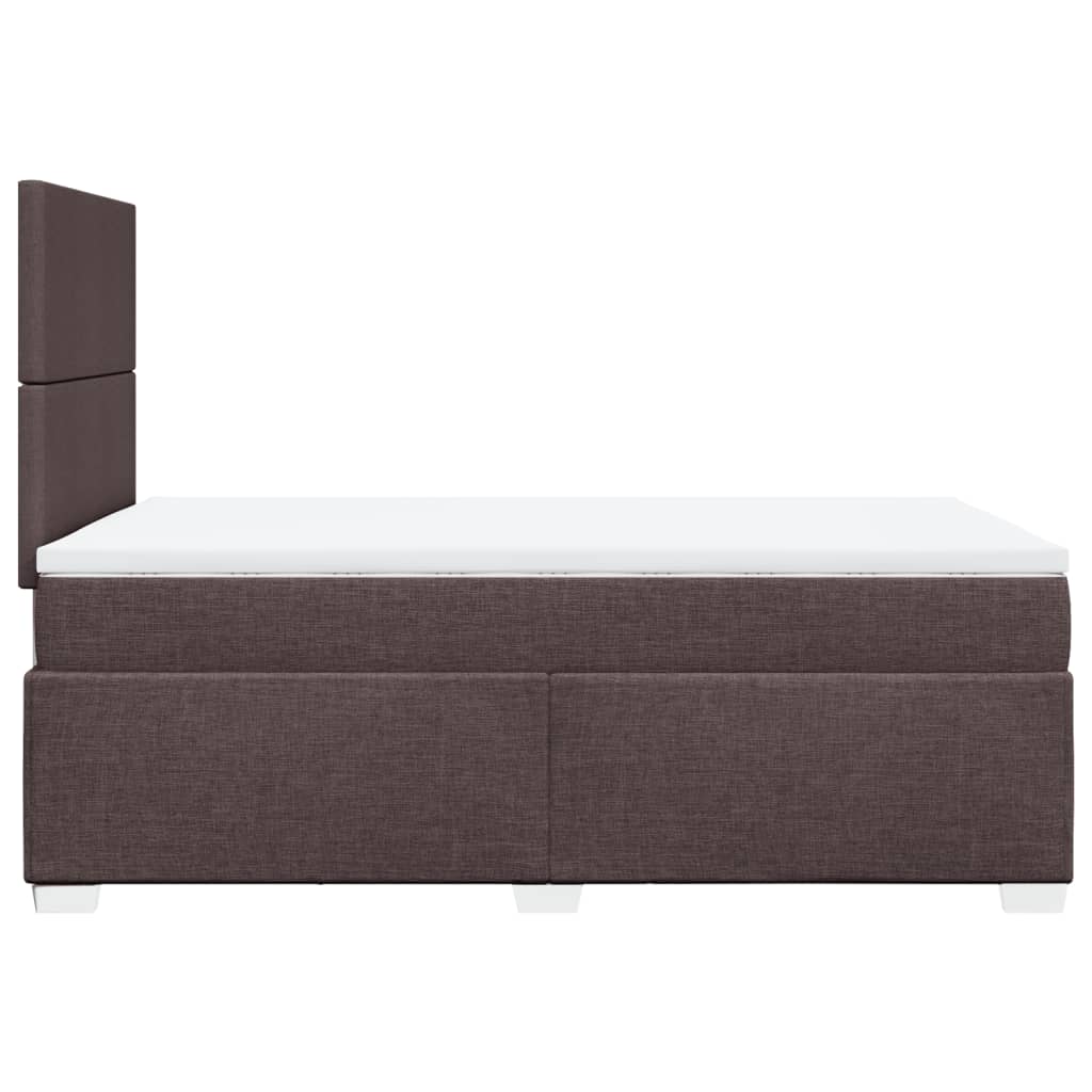 Boxspring met matras stof donkerbruin 120x190 cm
