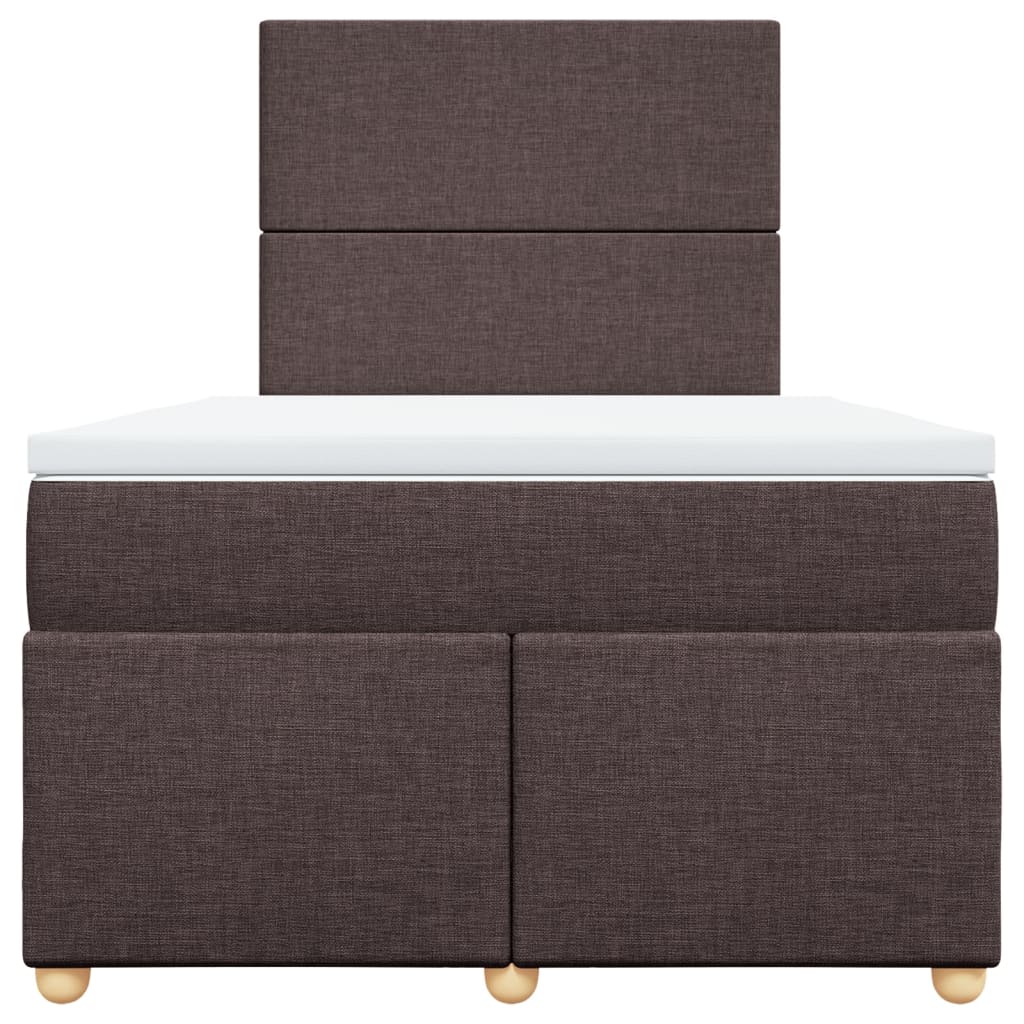 Boxspring met matras stof donkerbruin 120x190 cm